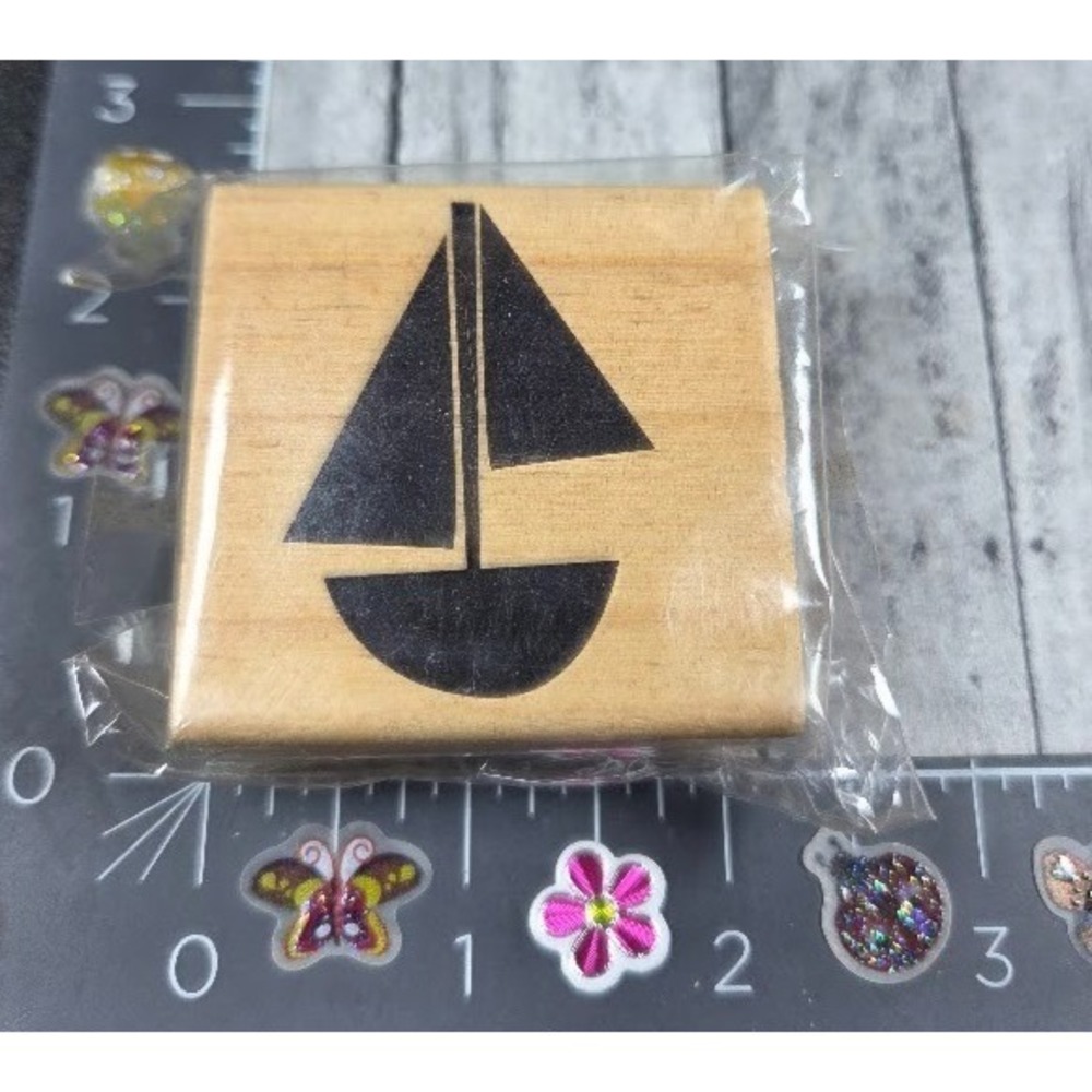 Michael's Sailboat Rubber Stamp Wood #A102